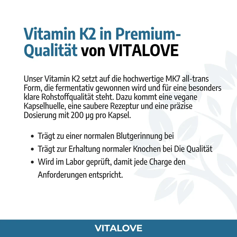 Vitamin K2 Kapseln (MK7 all-trans) – 120 Kapseln