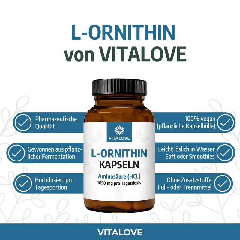 L-Ornithin HCL Kapseln – 120 Kapseln