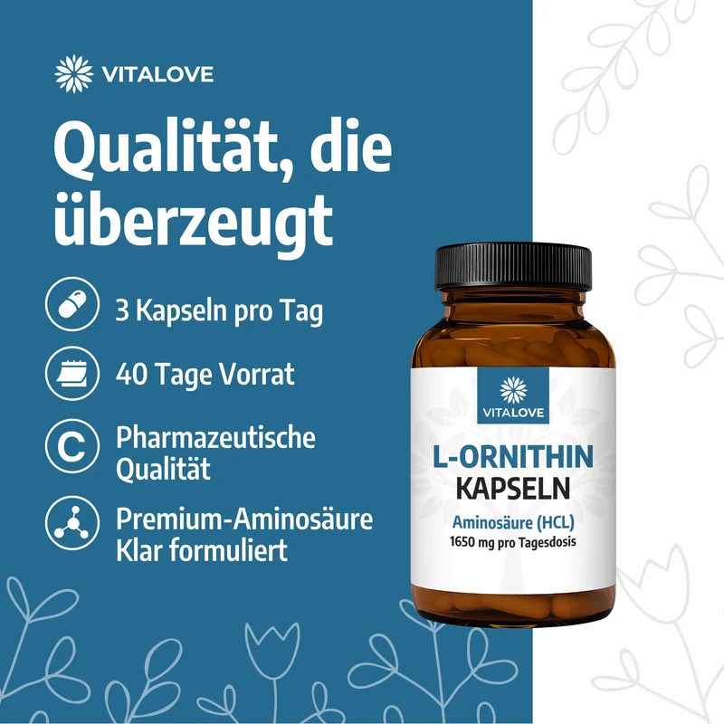 L-Ornithin HCL Kapseln – 120 Kapseln