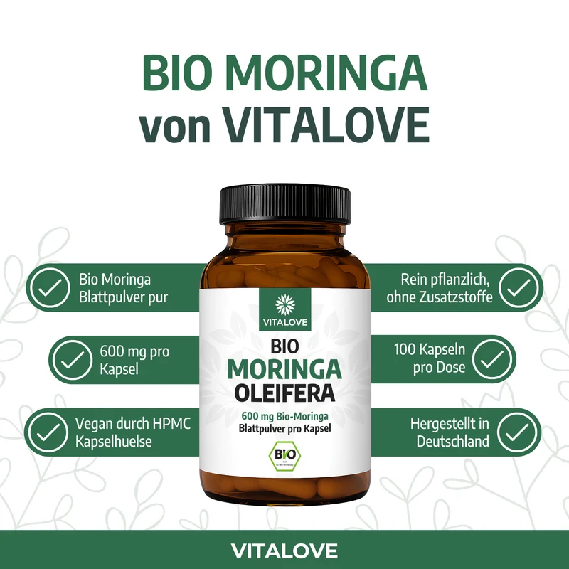 Bio Moringa Oleifera Kapseln – 100 Kapseln