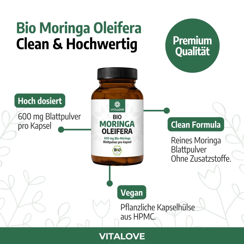 Bio Moringa Oleifera Kapseln – 100 Kapseln