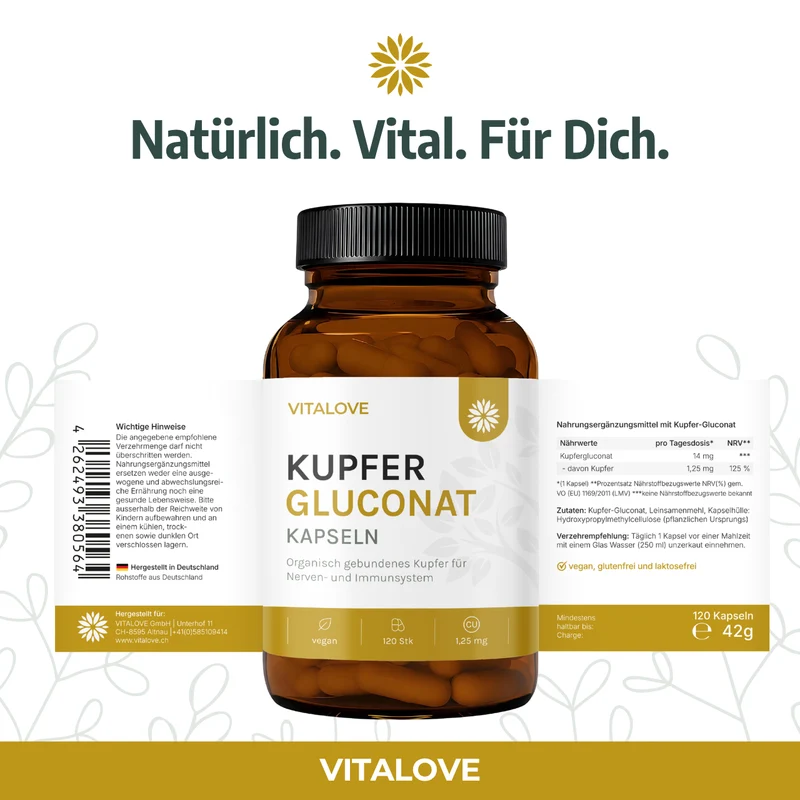 Kupfer Kapseln 1,25 mg – 120 Kapseln