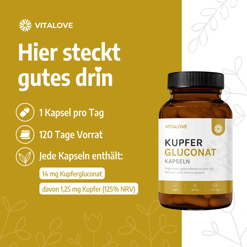 Kupfer Kapseln 1,25 mg – 120 Kapseln