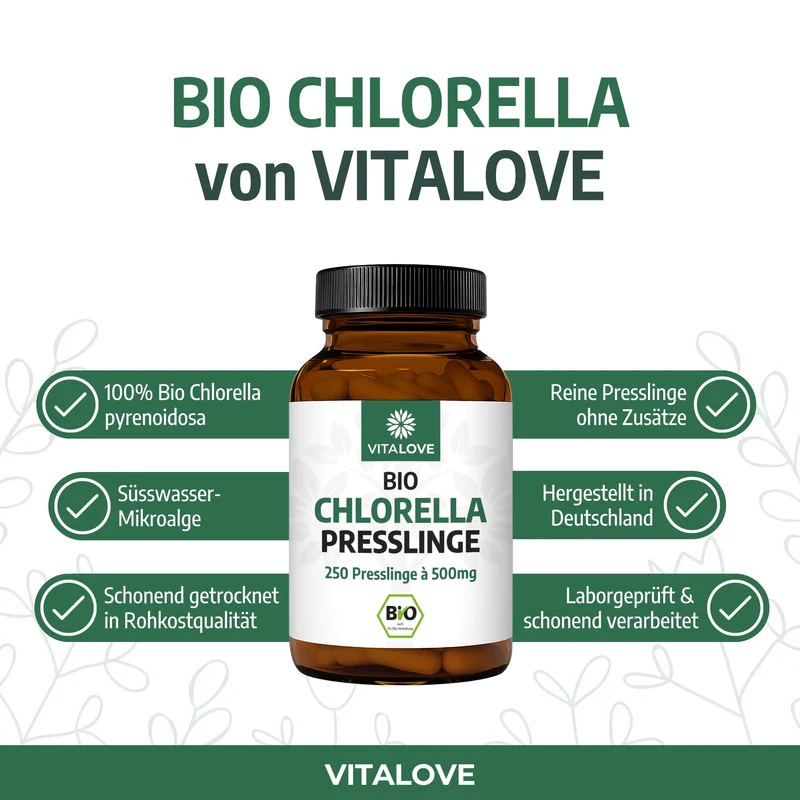Bio Chlorella Presslinge 500 mg – 250 Presslinge
