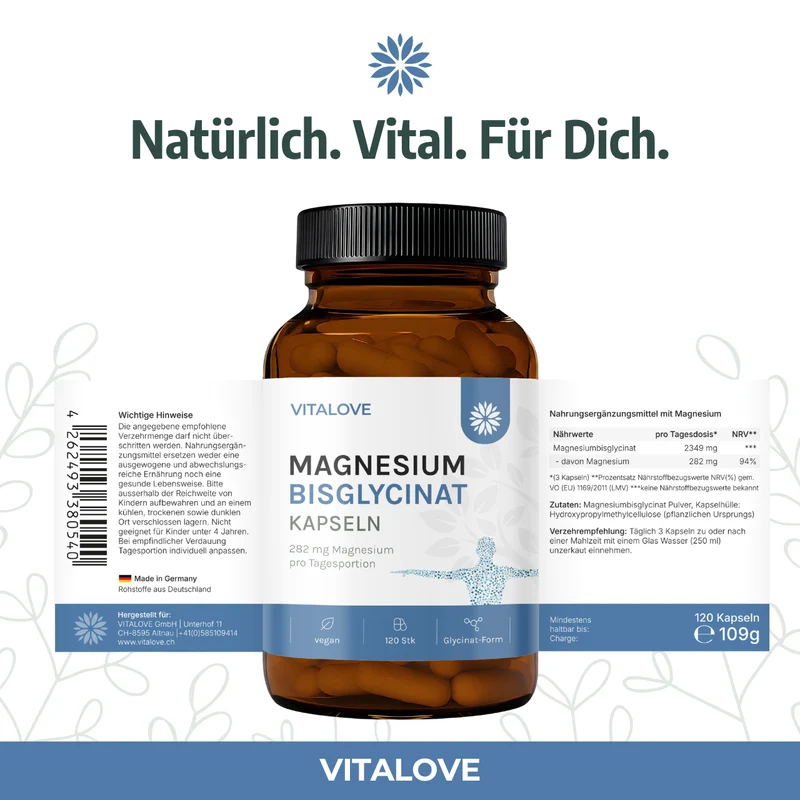 Magnesium Bisglycinat Kapseln – 120 Kapseln