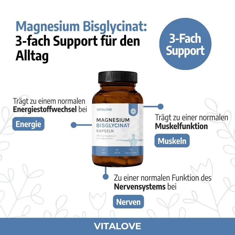 Magnesium Bisglycinat Kapseln – 120 Kapseln