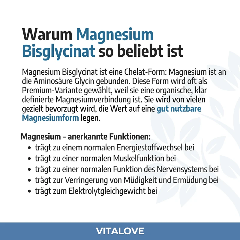 Magnesium Bisglycinat Kapseln – 120 Kapseln