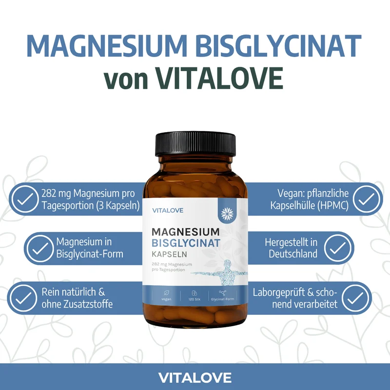 Magnesium Bisglycinat Kapseln – 120 Kapseln