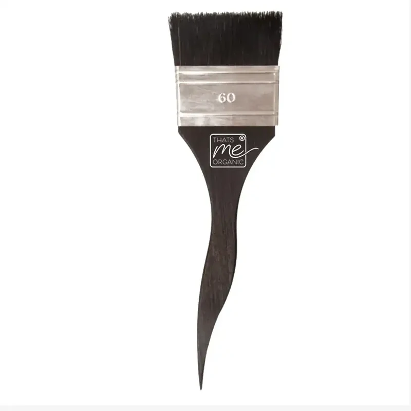 Ergonomischer Holz-Färbepinsel für Pflanzenhaarfarbe 60mm Holz/Edelstahl, schwarze Wildschweinborste