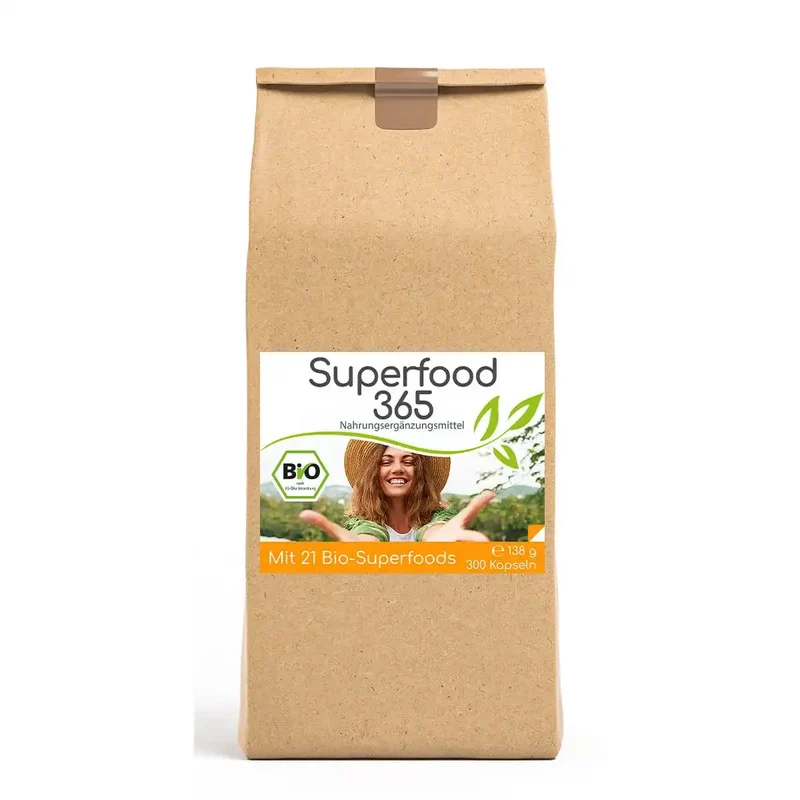 Bio Superfood 365 - 300 Kapseln - (mit 21 Bio-Superfoods)