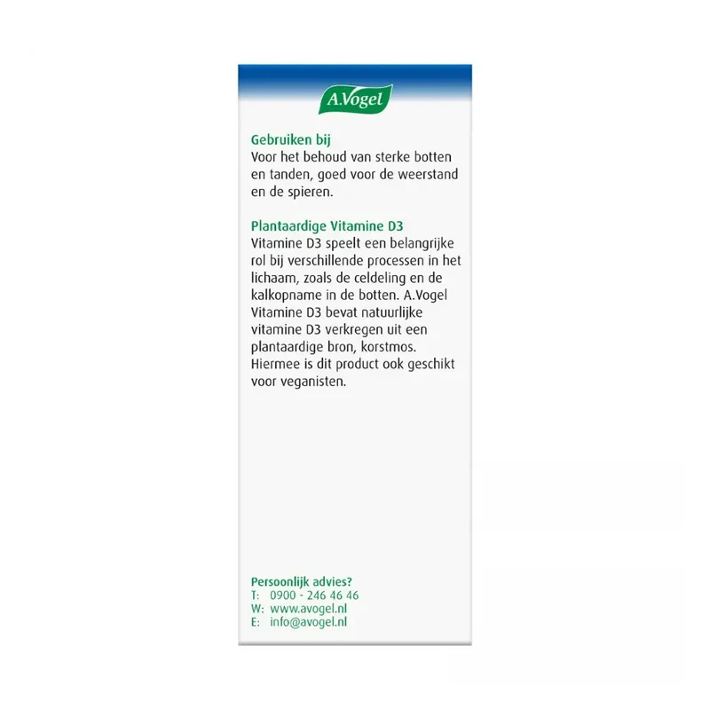 A.Vogel Vitamine D3 10ug 100 tabletten
