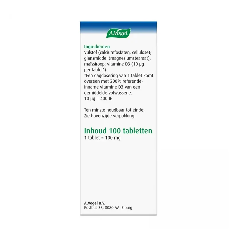 A.Vogel Vitamine D3 10ug 100 tabletten