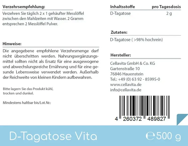 D-Tagatose Pulver - 500g (Vita)