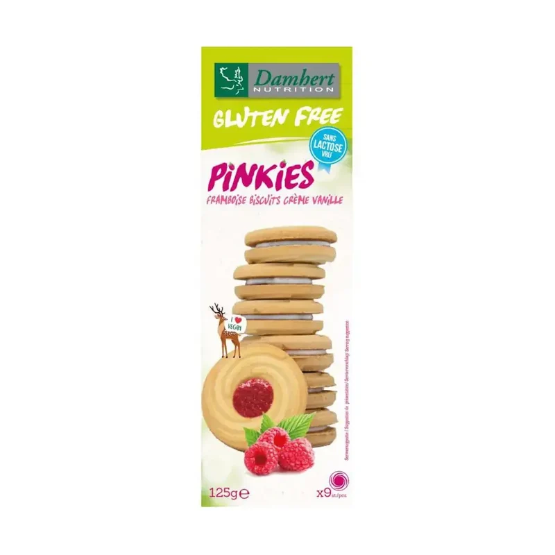 Damhert Pinkies biscuits framboos 125 gram