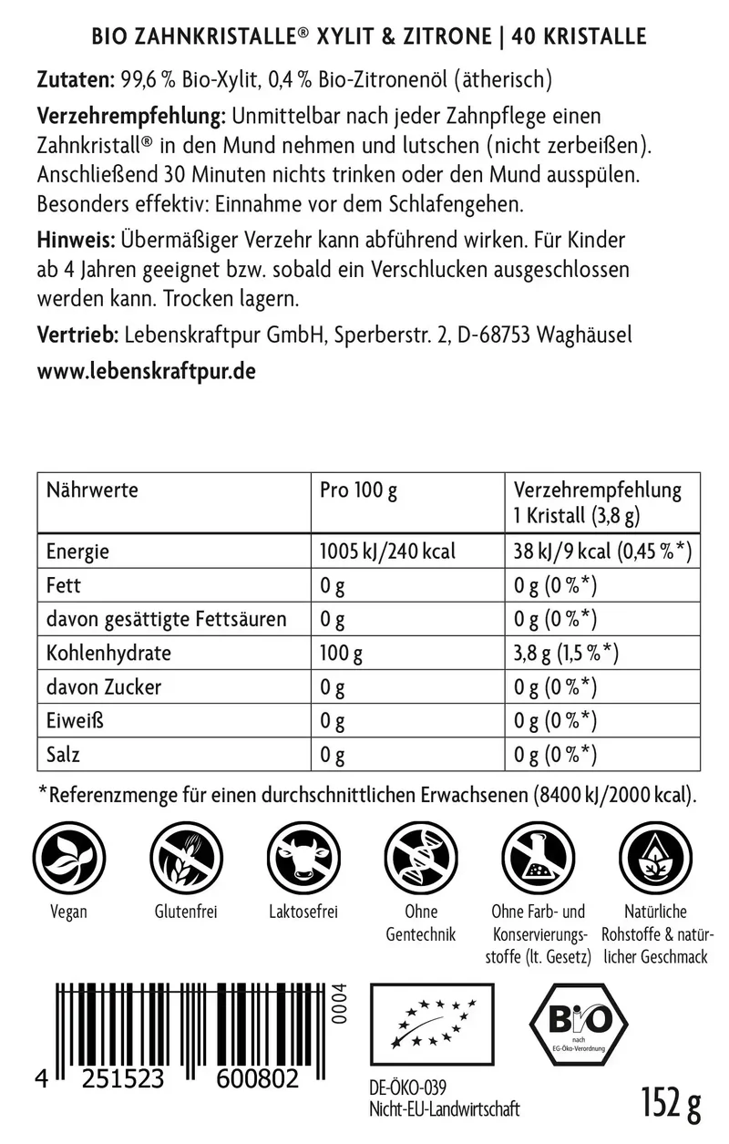 Bio Zahnkristalle® Xylit & Zitrone