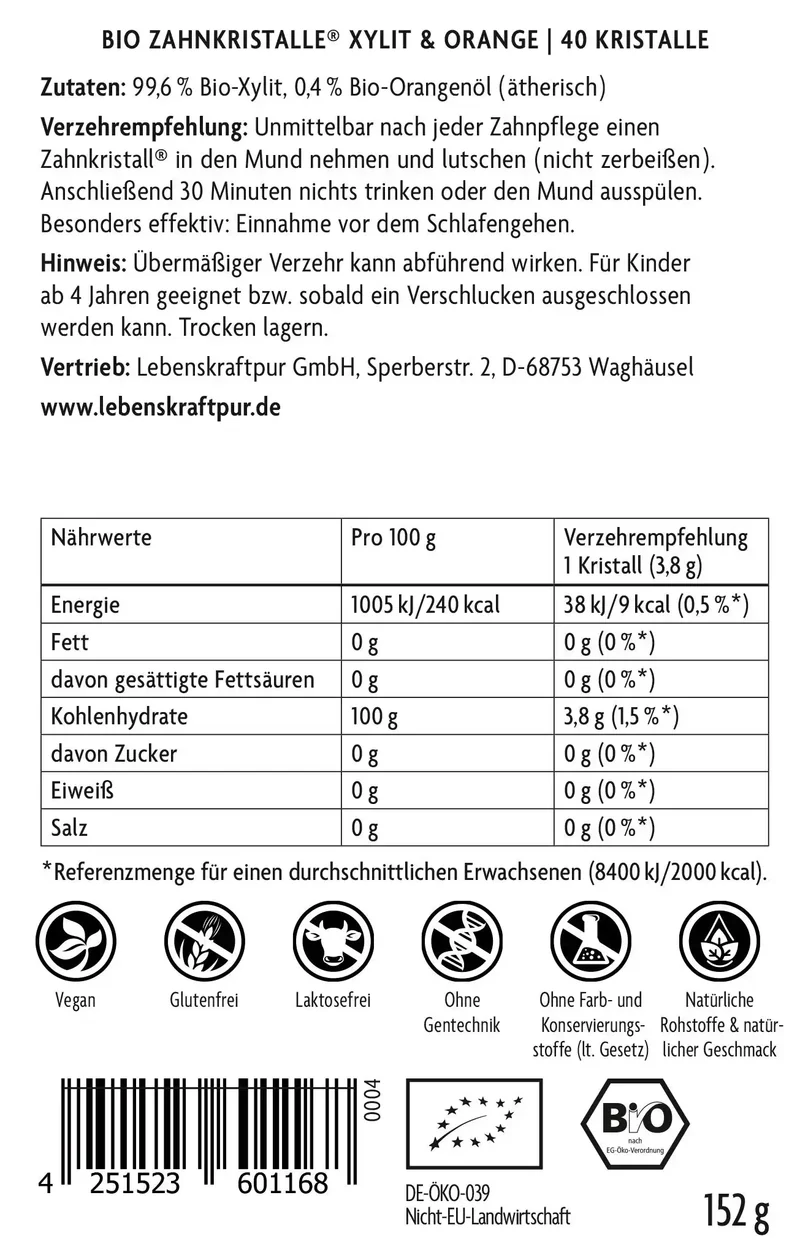 Bio Zahnkristalle® Xylit & Orange