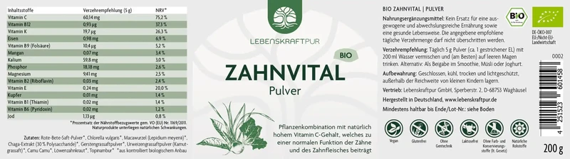 Bio Zahnvital Pulver