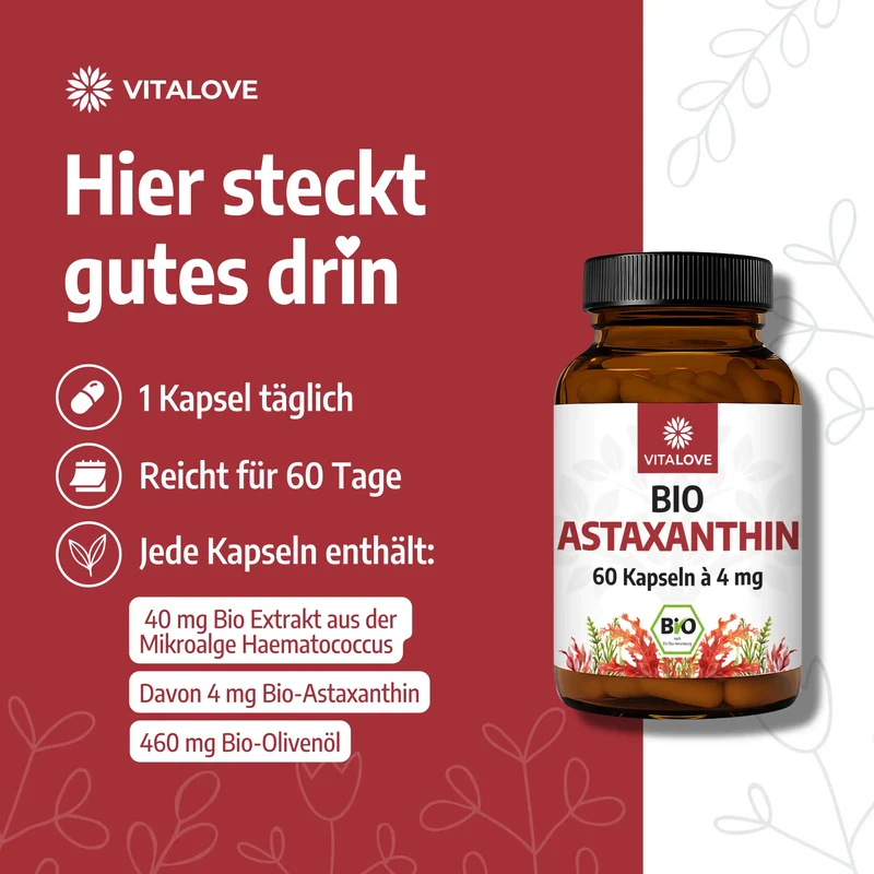 Bio Astaxanthin Kapseln 4 mg – 60 Stück