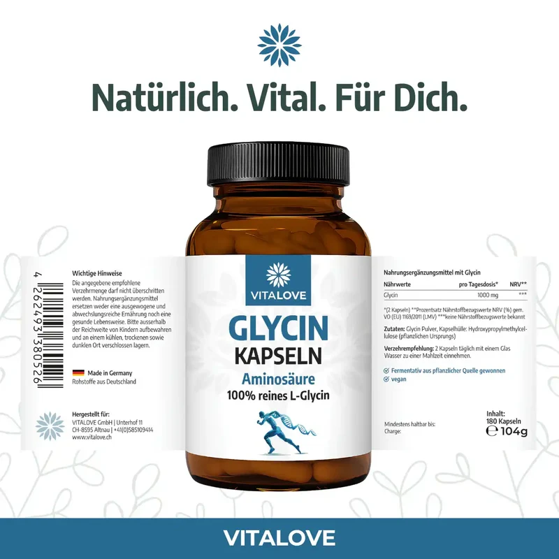 Glycin Kapseln – 180 Kapseln