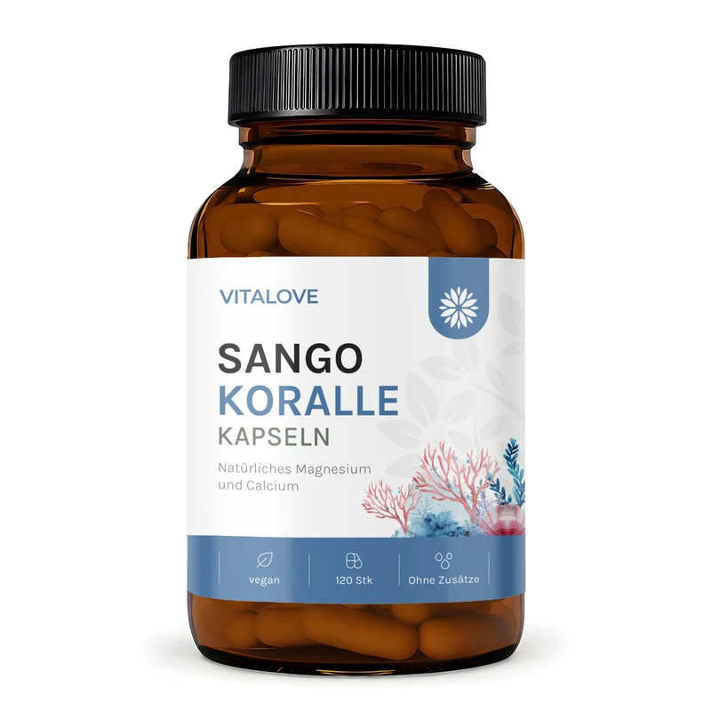 Sango Koralle Kapseln mit Calcium und Magnesium – 120 Stück