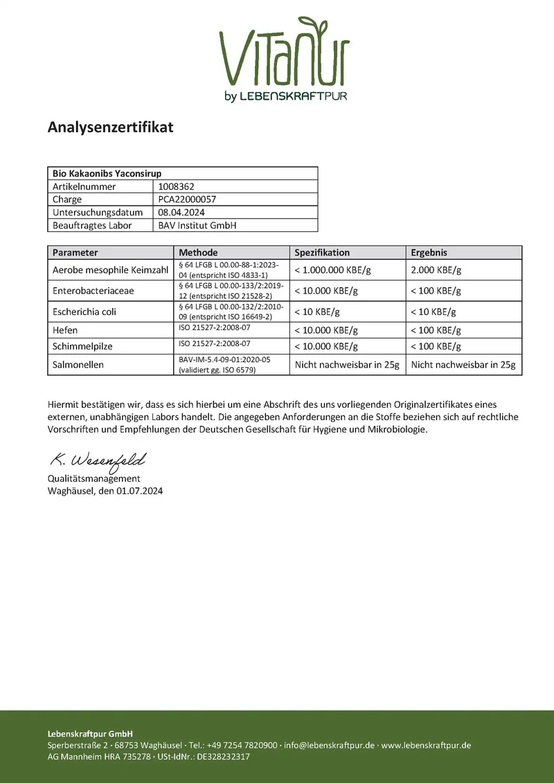 Bio Kakaonibs Yaconsirup