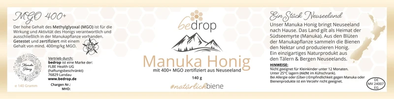 Manuka Honig 140g mit MGO 400+