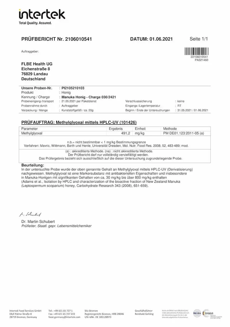 Manuka Honig 140g mit MGO 400+