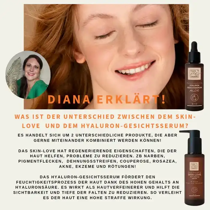 SKIN-LOVE - Wildrosen Serum mit Aloe Vera & Hyaluron Bio-Naturkosmetik 100m