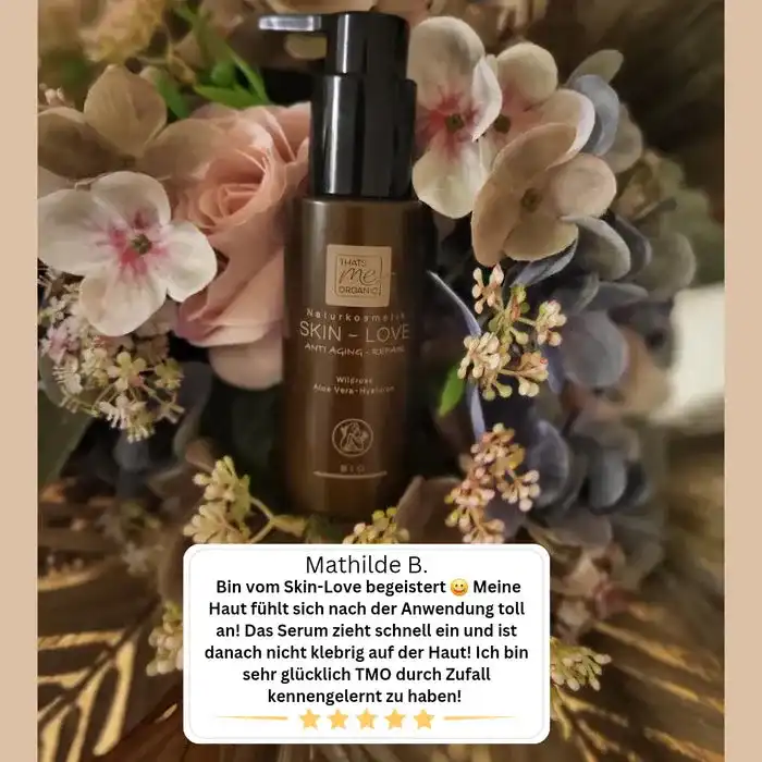 SKIN-LOVE - Wildrosen Serum mit Aloe Vera & Hyaluron Bio-Naturkosmetik 100m