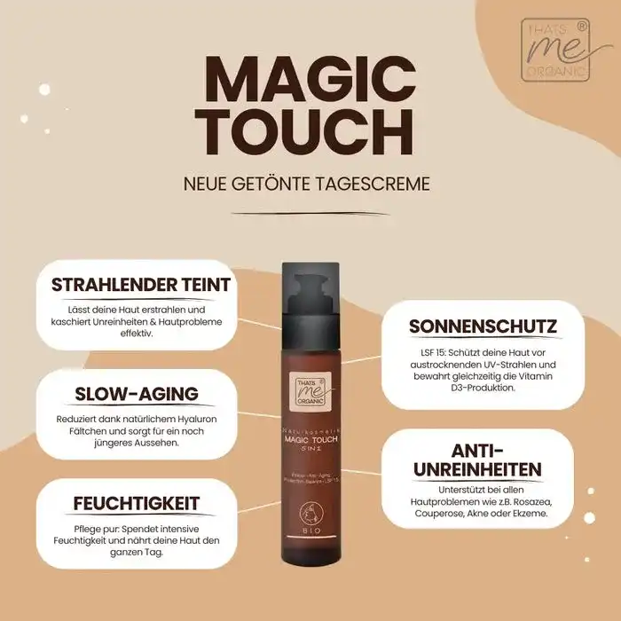 Magic-Touch getönte BIO-Tagescreme Slow Aging 50ml im Glas (vegan)