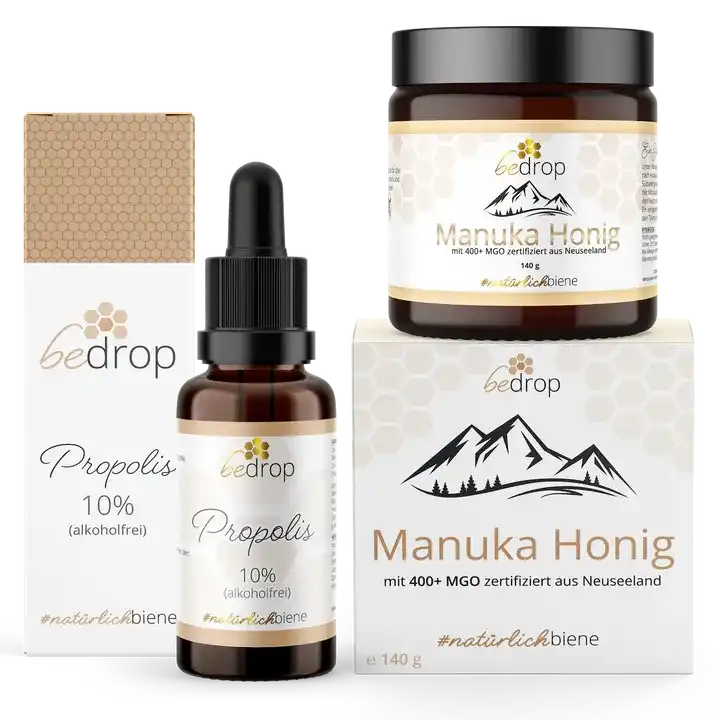 Das Kinder Set | Manuka Honig MGO 400 + Propolis Tinktur (alkoholfrei)