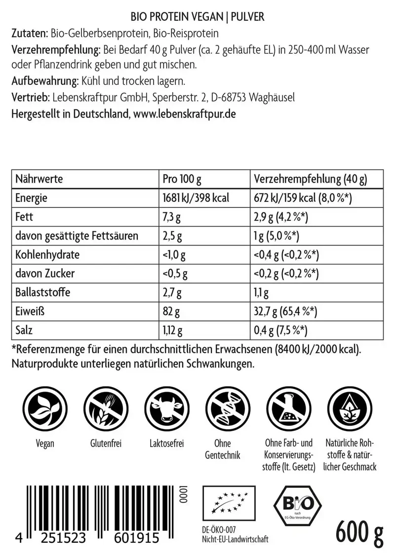 Bio Protein Vegan Pulver