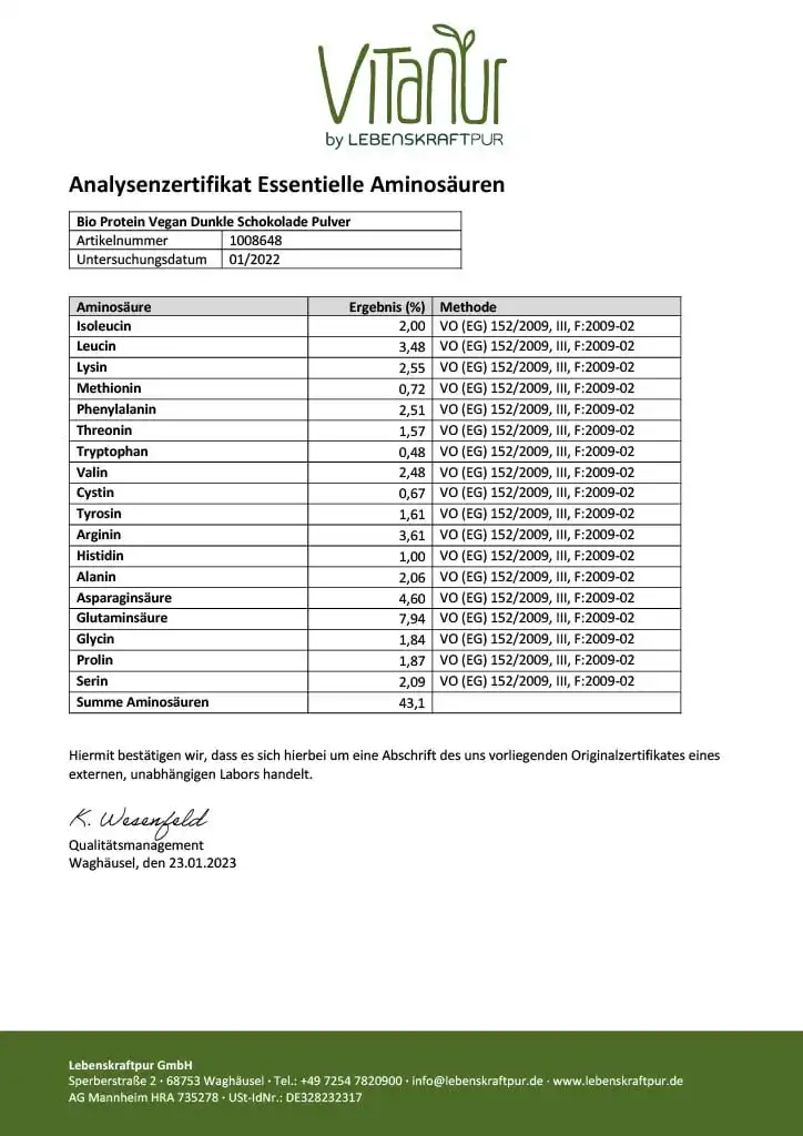 Bio Protein Vegan Dunkle Schokolade Pulver