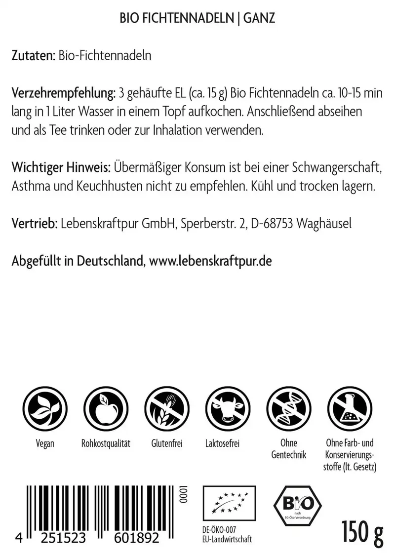 Bio Fichtennadeln Ganz
