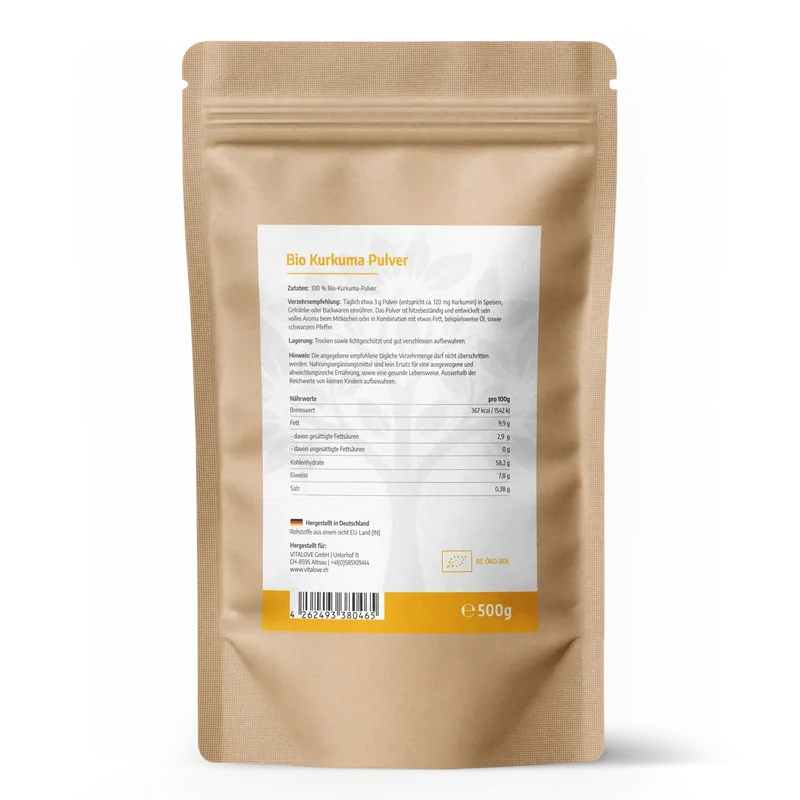 Bio Kurkumapulver (aus Indien) – 500 g