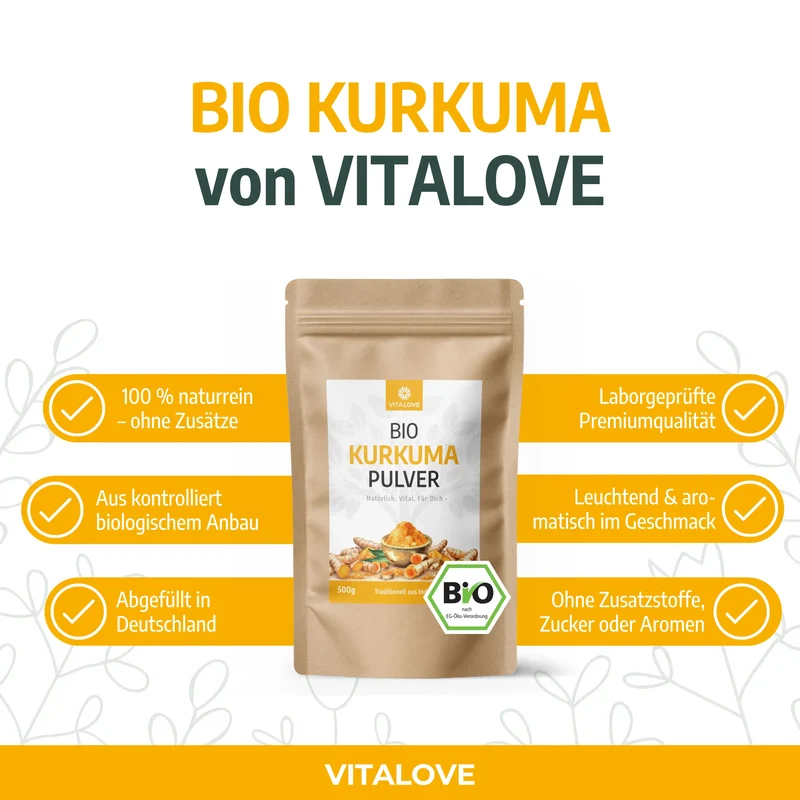 Bio Kurkumapulver (aus Indien) – 500 g