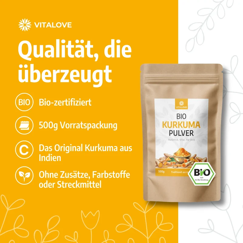 Bio Kurkumapulver (aus Indien) – 500 g
