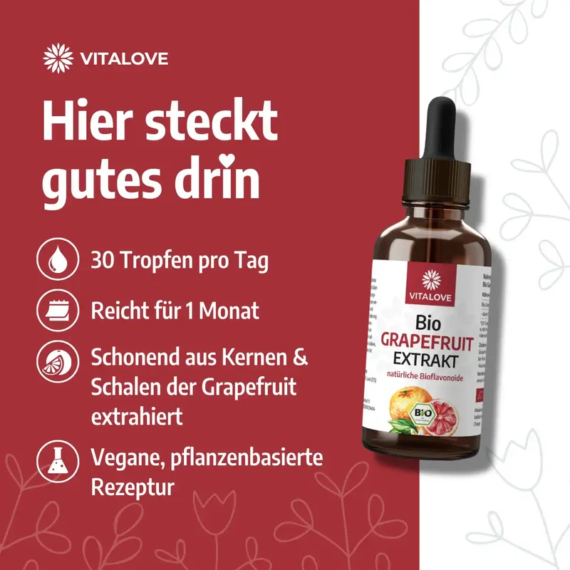 Bio Grapefruitkernextrakt Tropfen aus Spanien – 50 ml