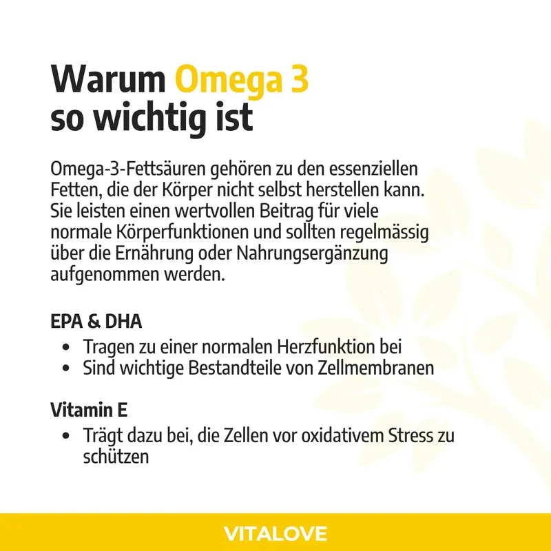 Omega 3 Fischöl Kapseln mit EPA und DHA – 90 Stück