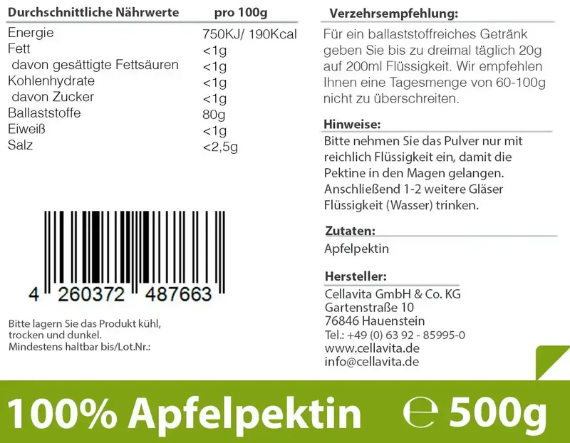 Apfelpektin 500g Vorratsbeutel