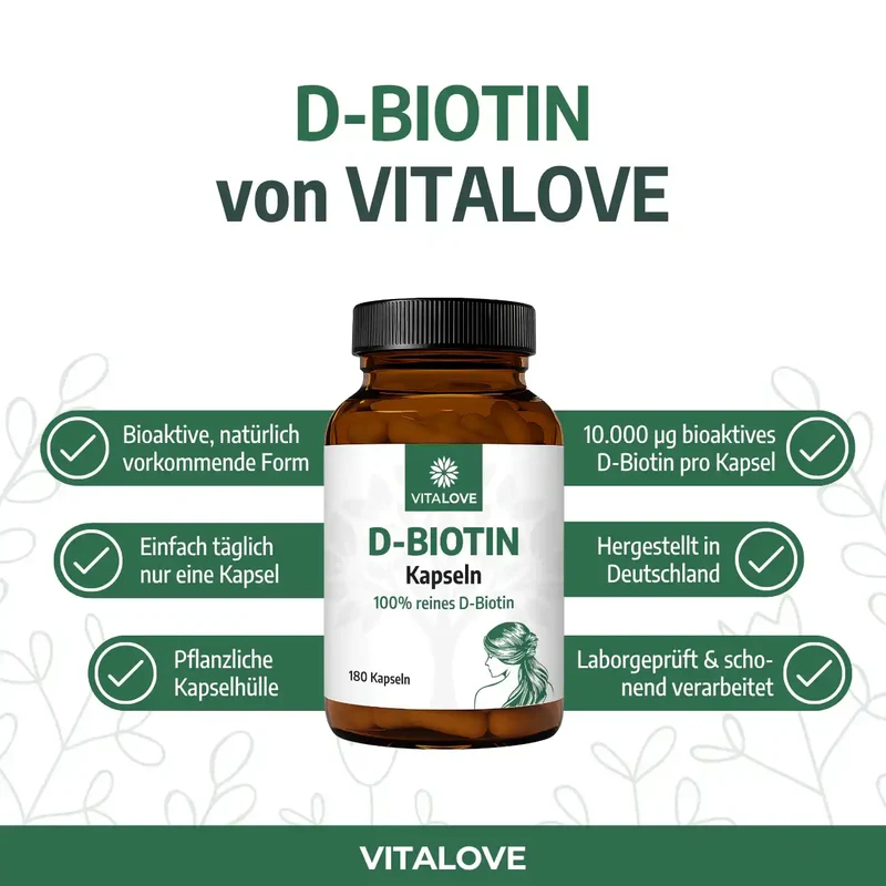 Biotin Kapseln (Vitamin B7) – 180 Kapseln