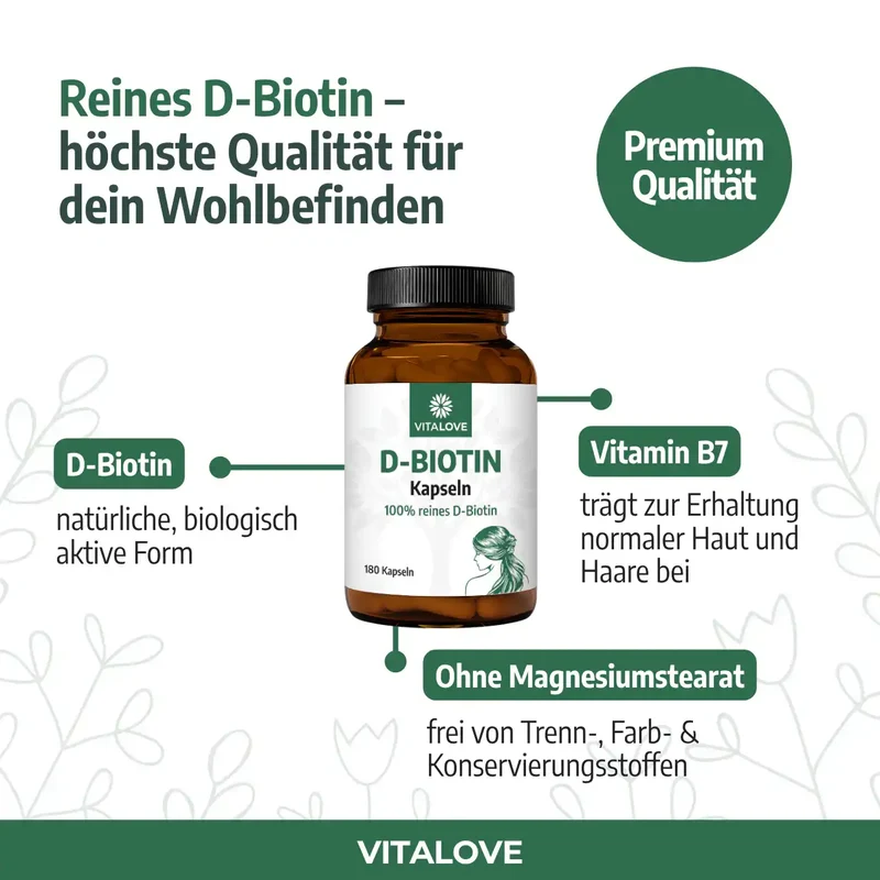 Biotin Kapseln (Vitamin B7) – 180 Kapseln