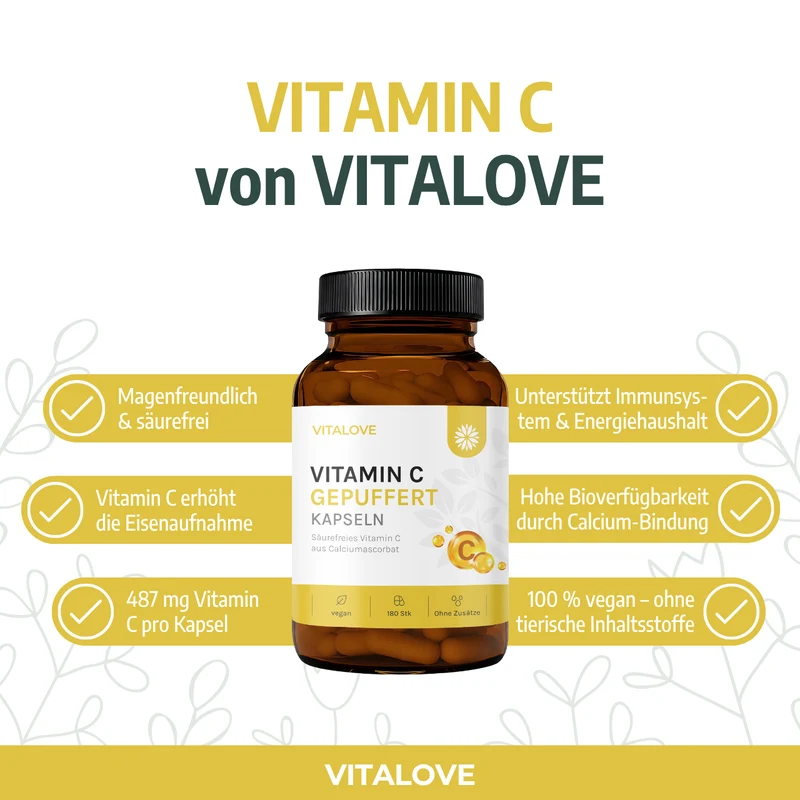 Vitamin C gepuffert – 180 Kapseln