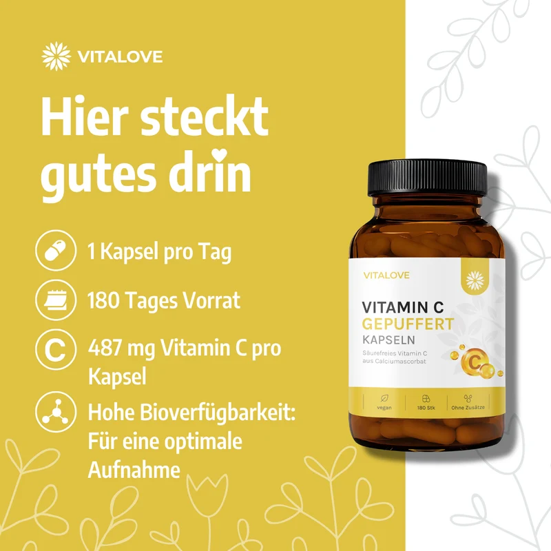 Vitamin C gepuffert – 180 Kapseln
