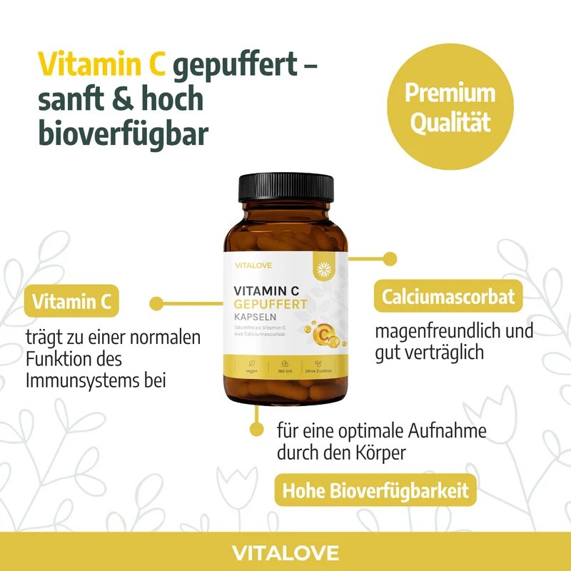 Vitamin C gepuffert – 180 Kapseln