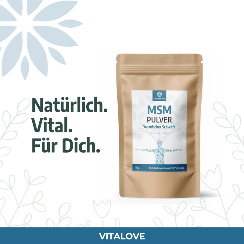 MSM Pulver – Organischer Schwefel (99,9% rein) – 1 kg