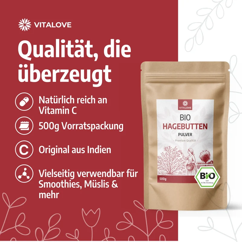 Bio Hagebuttenpulver – 500 g