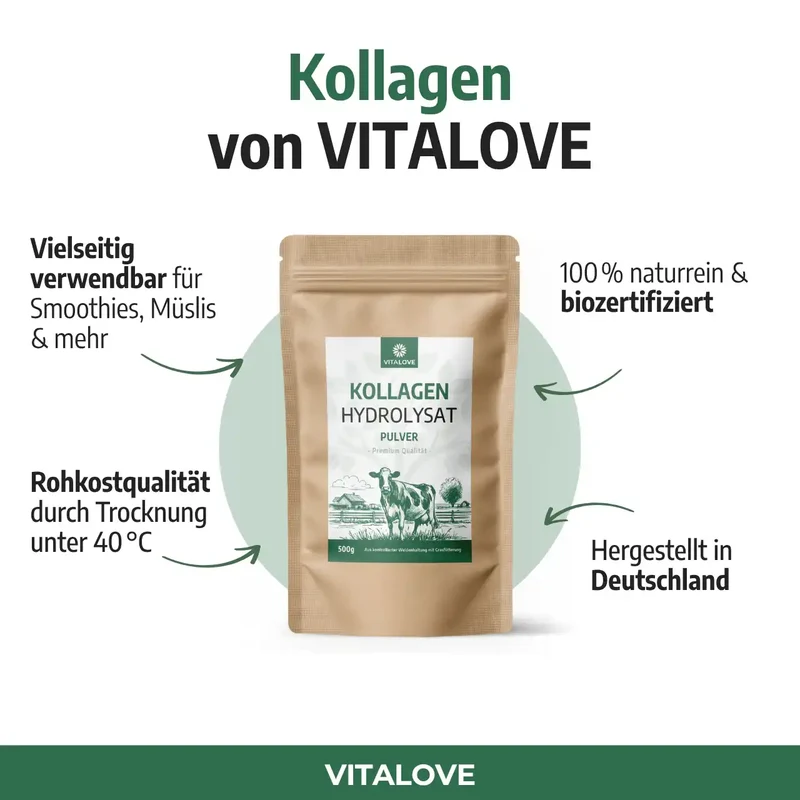 Kollagen Hydrolysat Pulver (aus Weidehaltung) – 500 g