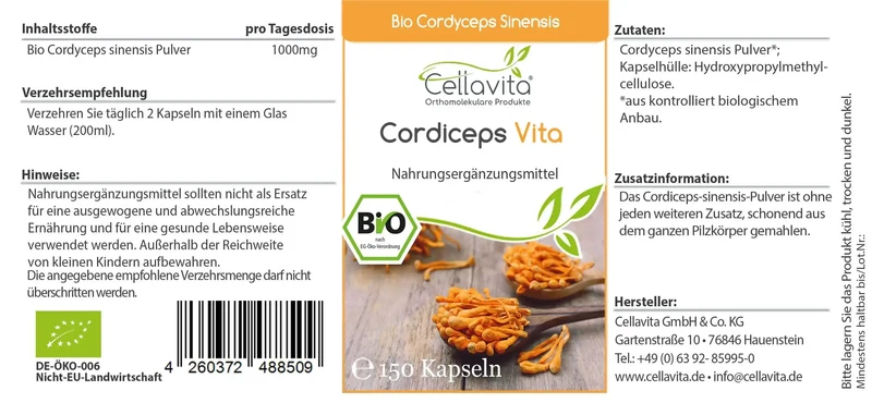 Bio Cordyceps Sinensis Kapseln (Vita)