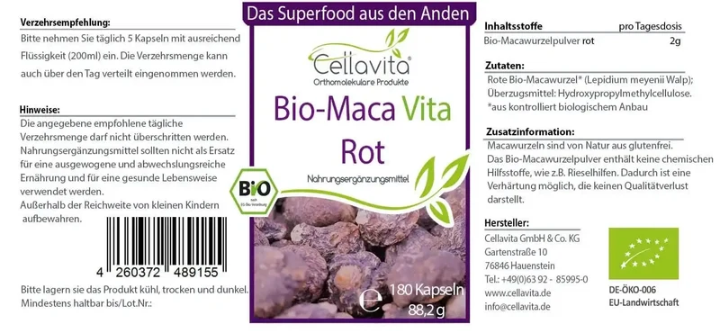 Bio-Maca Rot Kapseln (Vita)